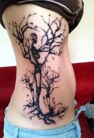 Modello di tatuaggio di eucalipto famiglia femminile fianco