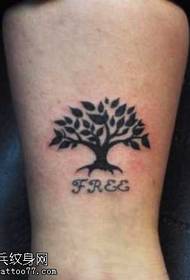 Modello del tatuaggio del totem popolare nella gamba