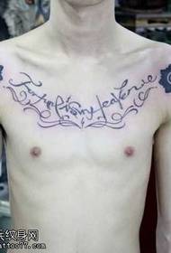 Modello di tatuaggio di carattere goth petto