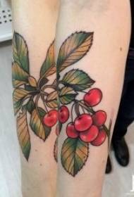 Овошје тетоважа мала свежа слика Разновидност на шарени симпатични цртани цртани модели на овошни тетоважи