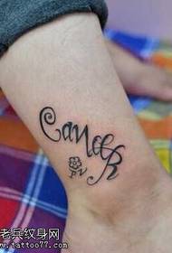 Modello di tatuaggio inglese del piede