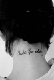 Ultra-simple set of black small English font tattoo designs