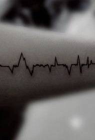 ຮູບແບບ tattoo ECG totem ແບບແຟຊັ່ນ