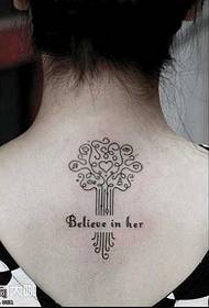 Back tree totem tattoo pattern