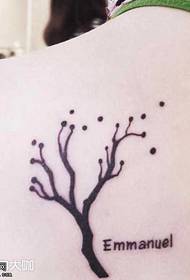 Back pyebwa totem modèl tatoo