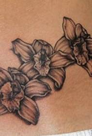 Wzór tatuażu czarny kwiat