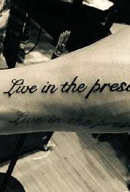 Modern English tattoo with individual fashion trends
