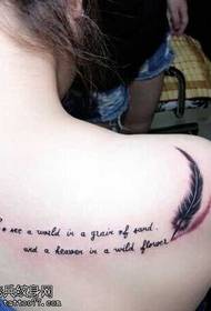 Modello di tatuaggio inglese spalle belle e belle