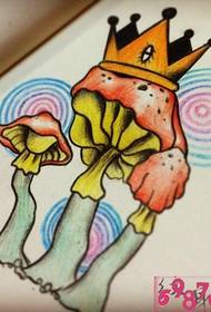 蘑菇皇冠夢幻創意紋身圖片