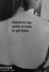 Modello di tatuaggio inglese posteriore femminile