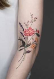 Fresco ed elegante set di piccoli fiori e tatuaggi freschi