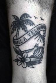 Wzór tatuażu palmowego Wzór tatuażu głęboko liściastego