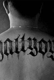 Kiume nyuma classic baridi gothic tattoo muundo