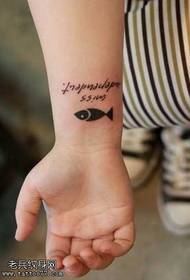 Small fish English perfect knot tattoo pattern