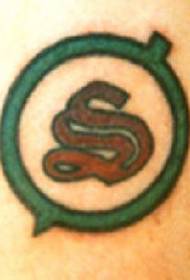 Színes rejtély kör szimbólum tetoválás minta