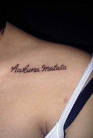 Modello di tatuaggio del personaggio inglese sul petto