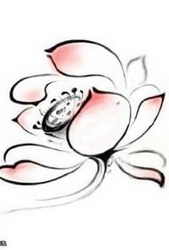 Modello tatuaggio loto manoscritto rosa