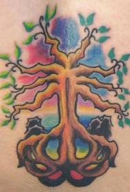 Csodálatos fa színű tetoválás minta