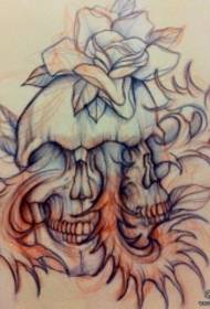 European and American schoolskull floral tattoo manuscript
