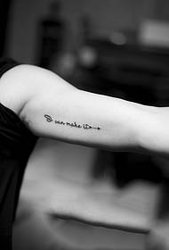 Simple fashion English font tattoo