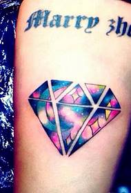 Beautiful English words and diamond tattoos