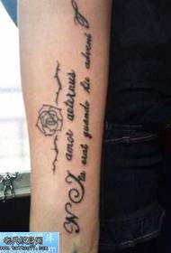 Bunga garis lengan, pola tato bahasa Inggris