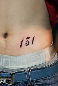 Abdominal date digital tattoo pattern