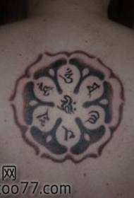 Efterkant Sanskrit tatoetmuster fan seis wurden