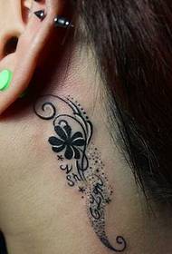 Neck personality flower vine totem tattoo pattern