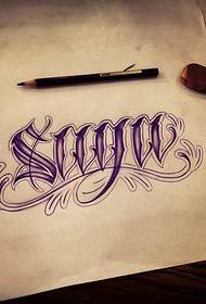 Stylish and stylish text tattoo pattern