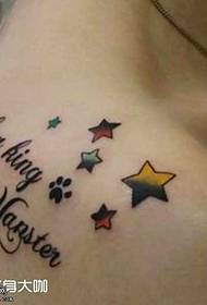 Na ramenu engleski Star Tattoo Pattern
