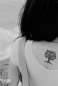 Padrão de tatuagem traseira preta árvore totem