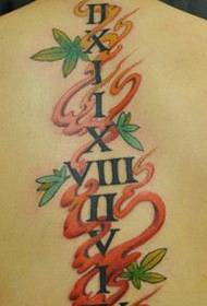 Modello di tatuaggio di lettera di fiamma posteriore fredda
