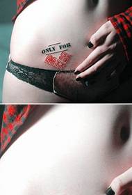 Skønhed mave populære flot sæl kærlighed tatovering mønster