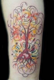 有趣的彩色樹紋身圖案