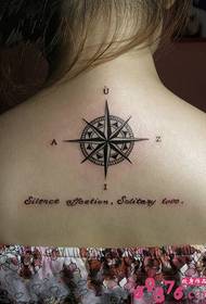 Creative compass English personality tattoo