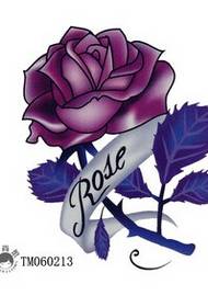 Super beautiful 3D purple rose tattoo manuscript picture picture