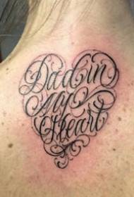 Tattoo damhsa Béarla: 9 ngléas aonair, dearaí tattoo aibítir Béarla