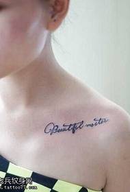 Chest English clavicle tattoo patterns