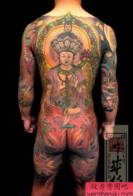 Mchoro wa tatoo mtindo kamili wa tattoo ya nyuma ya Guanyin (boutique)