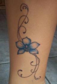 Padrão de tatuagem de orquídea azul agradável