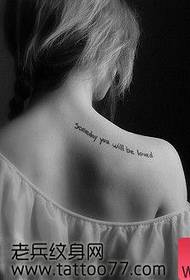 Classic popular beauty shoulder letter tattoo pattern