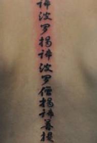 Tatuaggio kanji cinese classico sul retro