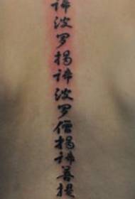 Tatouage kanji chinois classique au dos