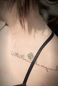 Simple and delicate, fresh and fresh English tattoo