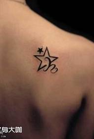 Shoulder English Star Tattoo Pattern