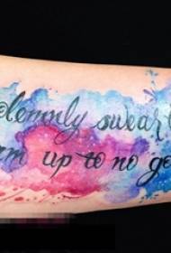 Girl's arm painted gradient flower body tattoo picture