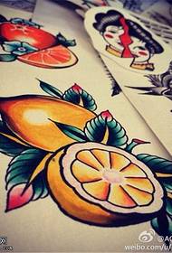 Pattern ng script ng tattoo ng Lemon