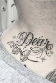 Semplice set di tatuaggi creativi inglesi di cappa