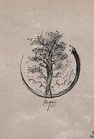 Manuscrit de tatuatges d'arbres de tinta Splash